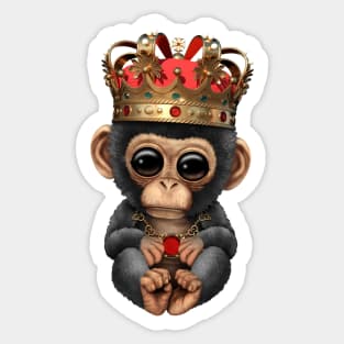 Cute Royal Chimp Wearing Crown Sticker